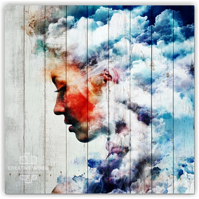 Картины Loft - Девушка в облаках, Девушки, Creative Wood